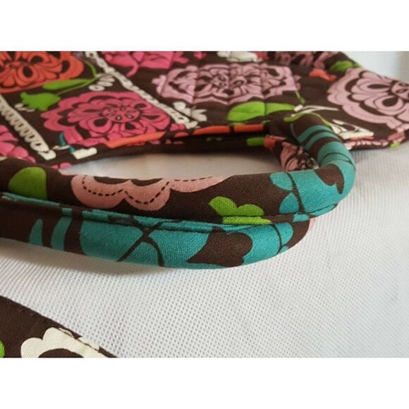 Vera Bradley Crossbody Purse Lola Handbag Brown Pink Green Blue Retired 2013 - Picture 9 of 10